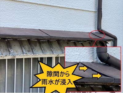 庇　雨水　侵入経路